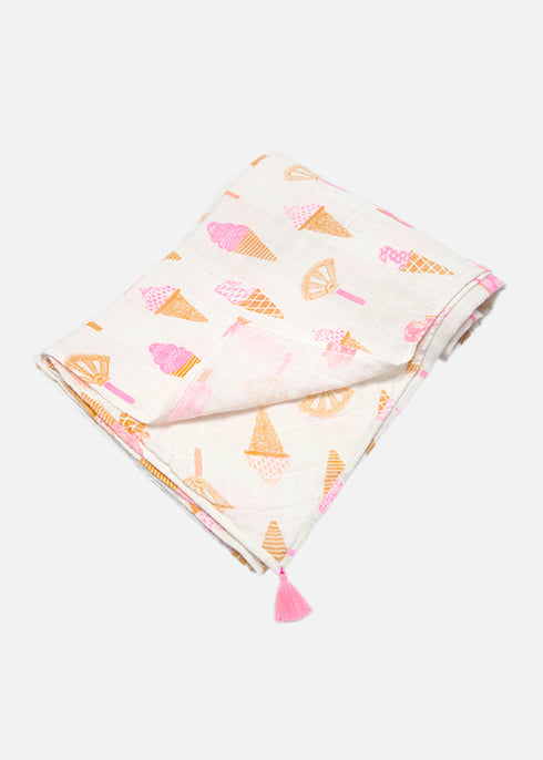 Newborn Swaddle Muslin Wrap Ice Cream